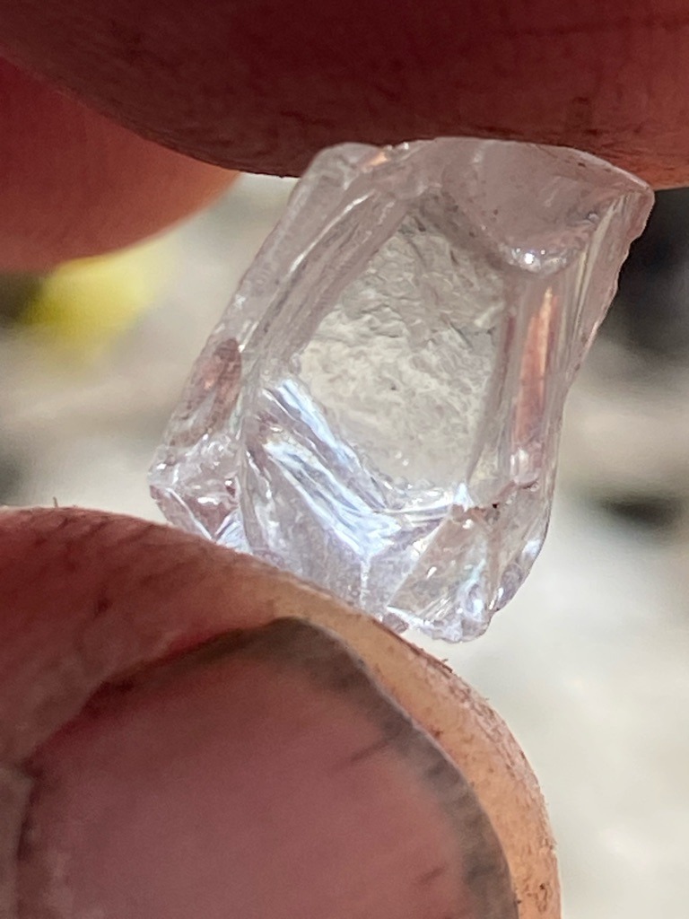 Natural rough diamond crystal - Rough octahedral crystal fragment