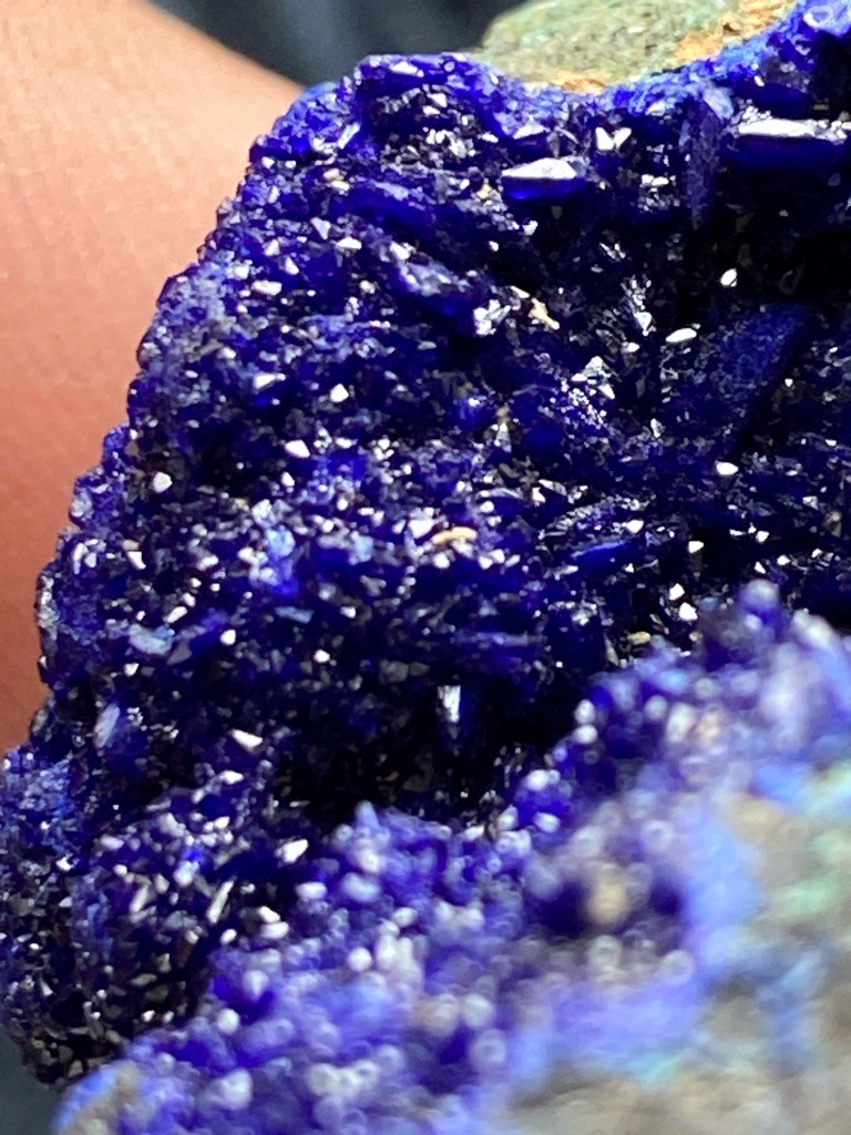 Not a diamond; this is Azurite, a soft copper mineral (not carbon) - Raw crystal cluster / Rough mineral formation