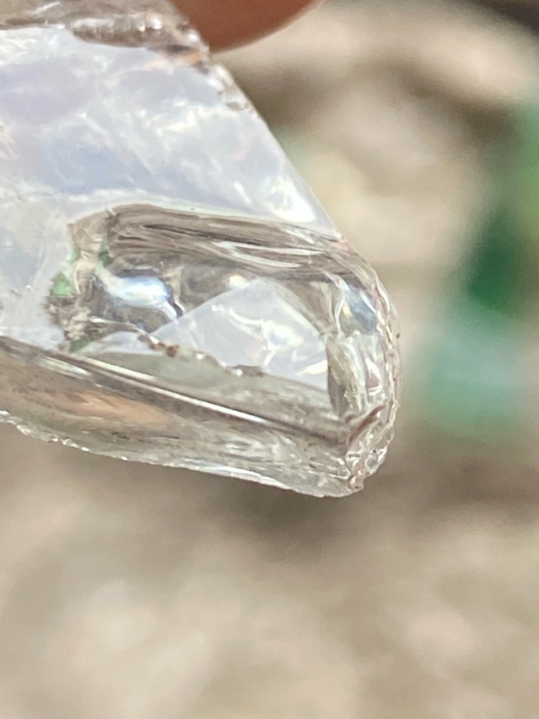 Natural rough crystal fragment or possibly quartz/glass simulant - Uncut or heavily fractured rough fragment