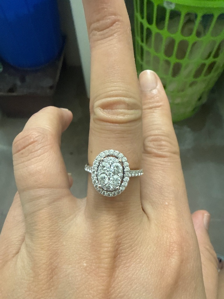 Natural Diamond Composite - Oval Halo (Composite Center)