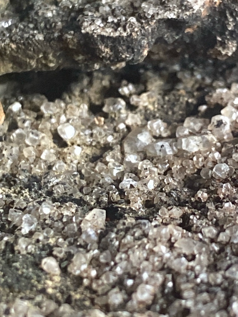 Natural (Rough Diamond Matrix / Microcrystalline cluster) - Rough Crystal / Octahedral-like and Dodecahedral micro-crystals