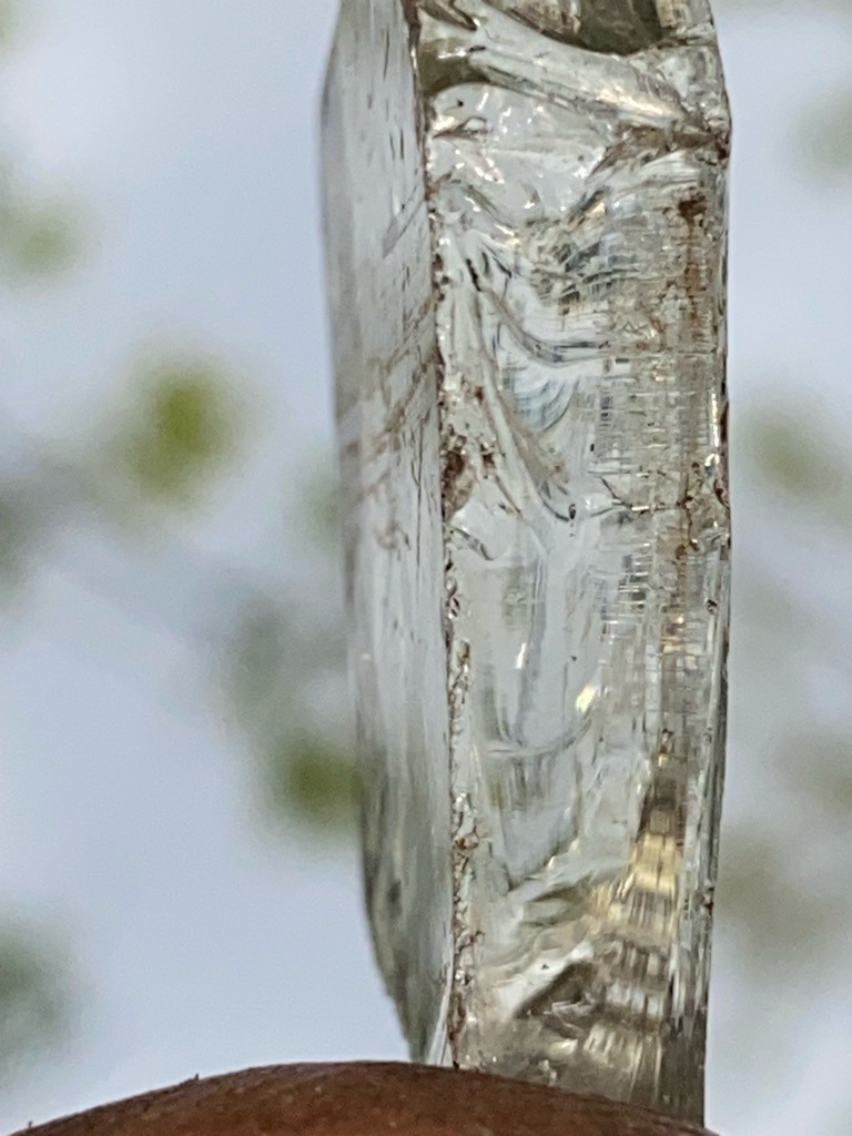 Natural (Likely Quartz or Glass Imitation) - Rough / Uncut (Slice-like fragment)