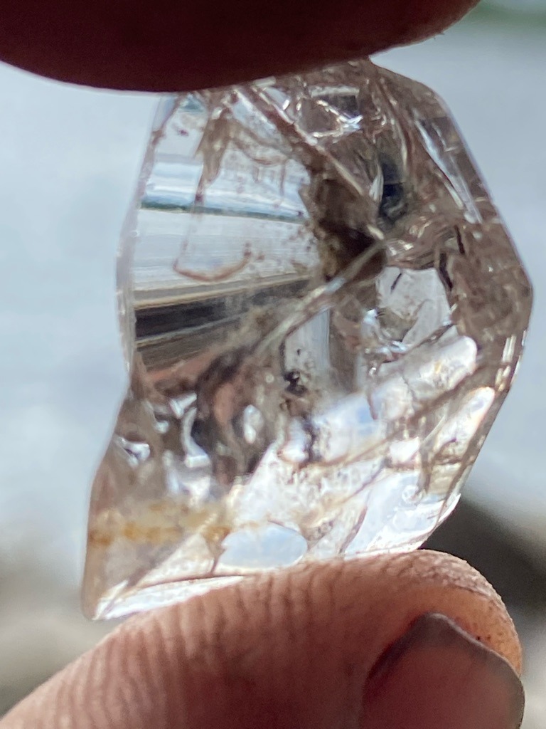 Natural rough diamond crystal - Uncut or partially worked irregular rough crystal