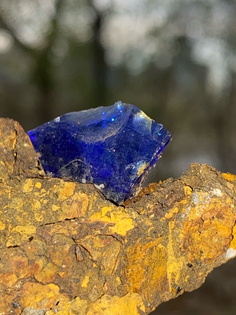 Not a diamond; likely Cobalt Glass or Slag Glass - Rough / Amorphous with conchoidal fracturing