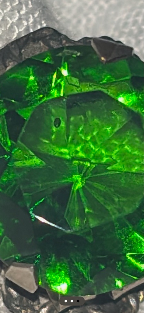 Natural Gemstone (Likely Emerald or Green Tourmaline, misidentified commonly as green diamond) - Round Brilliant
