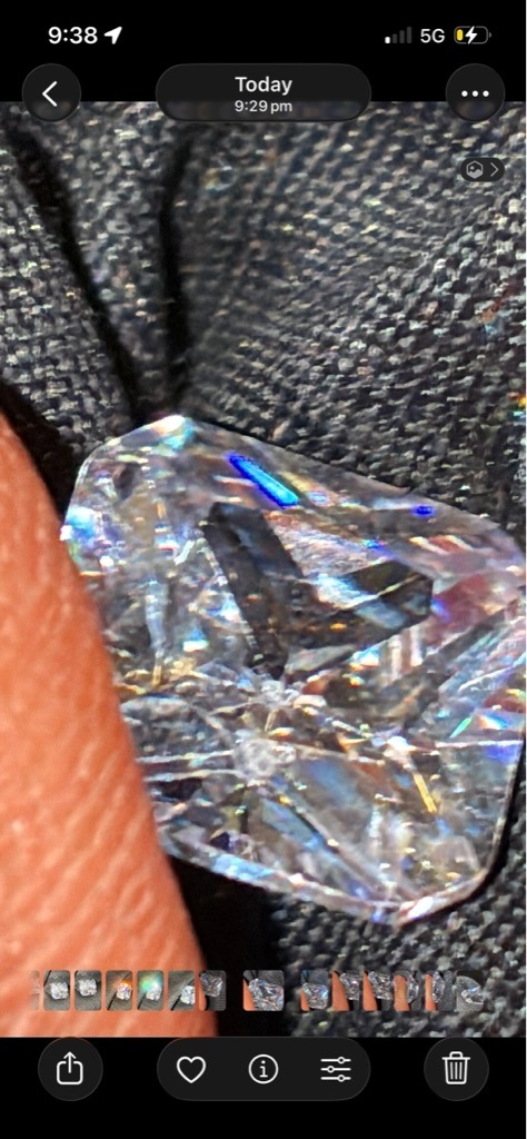 Likely Non-Diamond (Simulant/Glass) - Asscher/Square Emerald Cut