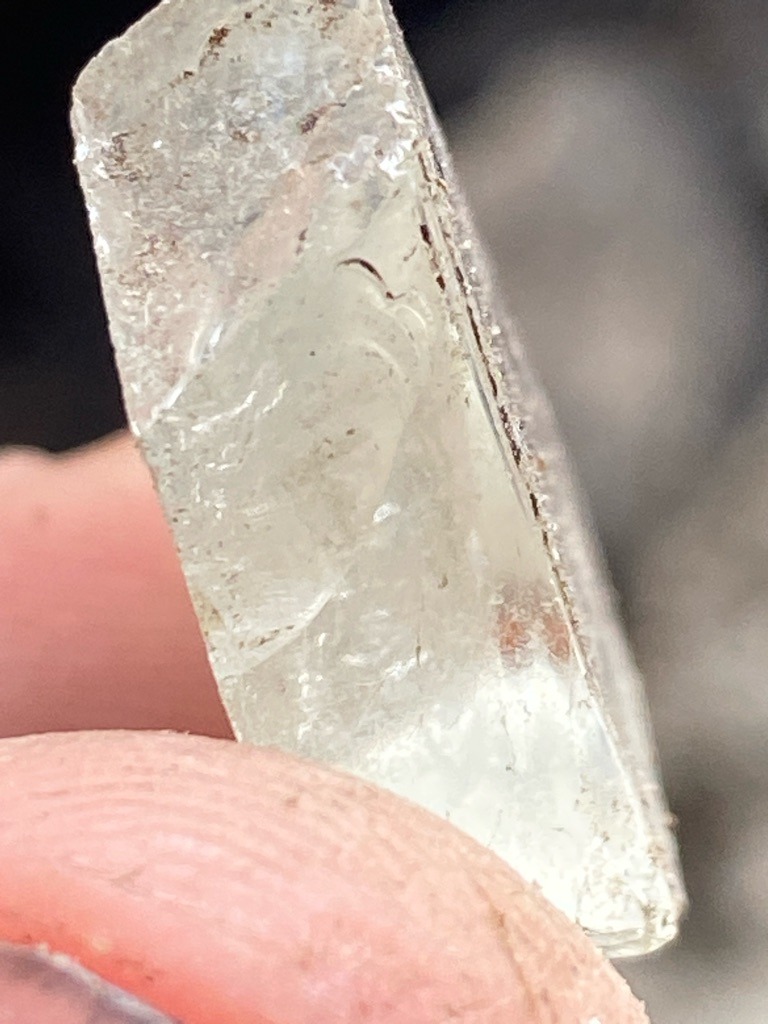 Natural rough mineral crystal (likely quartz or beryl rather than gem-quality diamond) - Uncut raw crystal fragment with natural faces