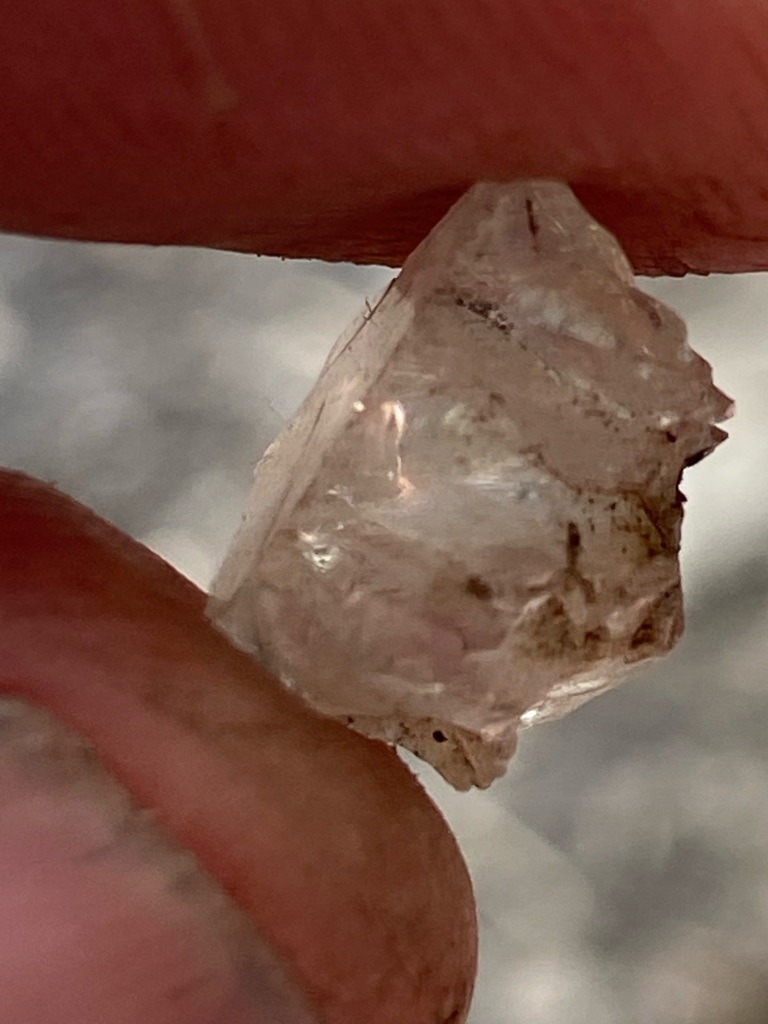 Natural rough diamond crystal - Rough octahedron/macle crystal form, uncut