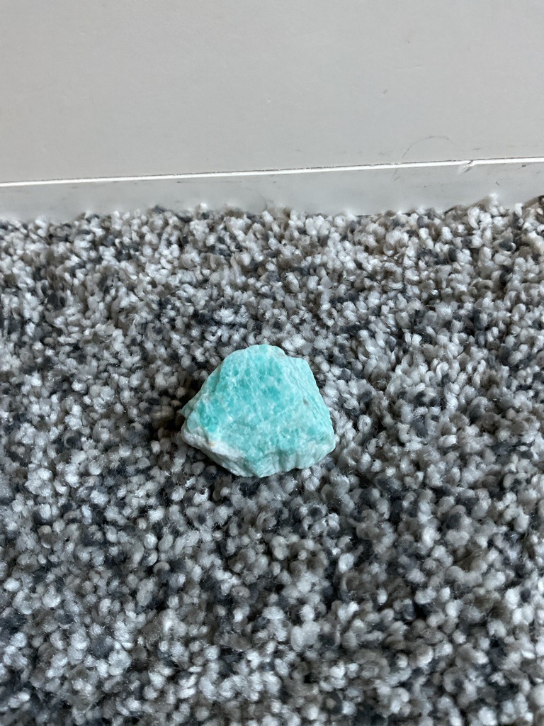 Not a diamond; this specimen is Amazonite (a variety of Microcline feldspar). - Rough / Uncut (Natural crystal fragment)