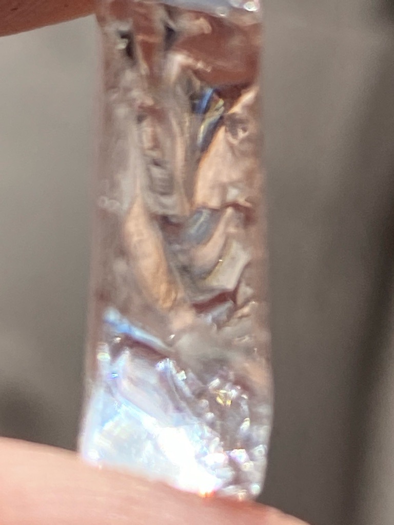 Glass or Synthetic Imitant (Quartz/Glass based on visual texture) - Irregular / Rough Crystal Fragment