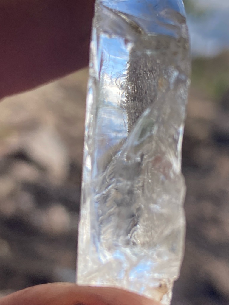 Natural rough crystal - Rough uncut elongated crystal, possibly octahedral or distorted prismatic form