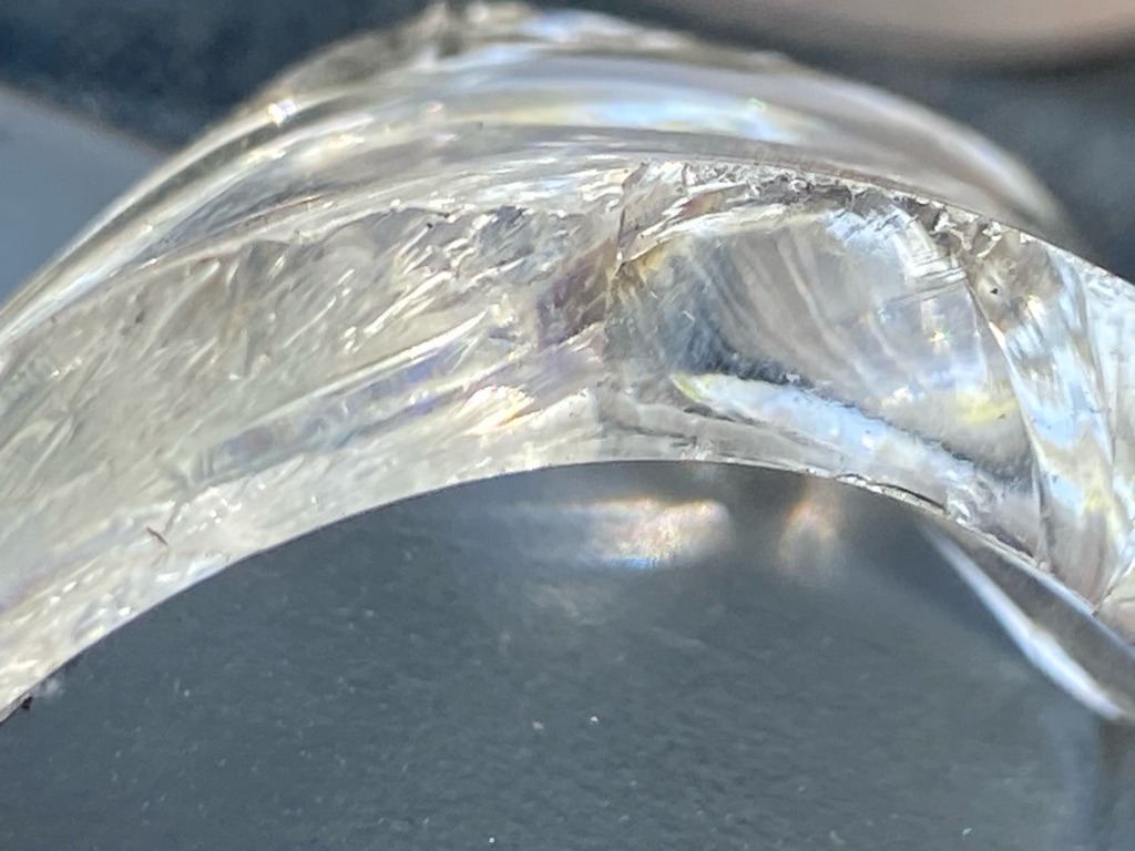 Indeterminate Non-Diamond (Likely Glass or Quartz) - Rough / Irregular Curved Slicing