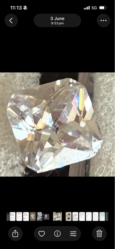 Diamond Simulant (Likely Cubic Zirconia or Moissanite) - Cushion Modified Brilliant