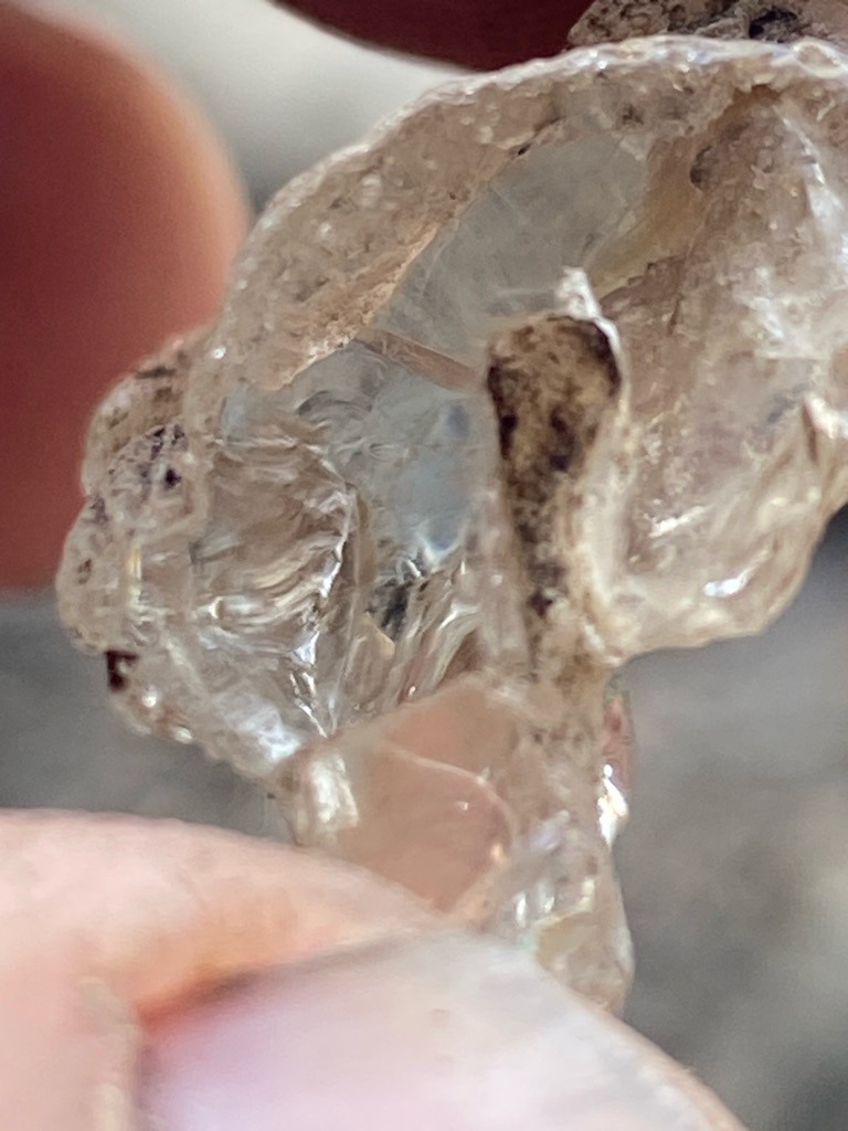Natural rough diamond crystal embedded in matrix - Rough crystal / Irregular octahedral fragment