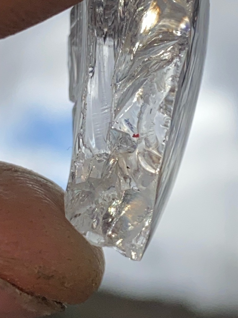 Non-Diamond / Likely Glass or Quartz - Natural/Rough macle with conchoidal fracture