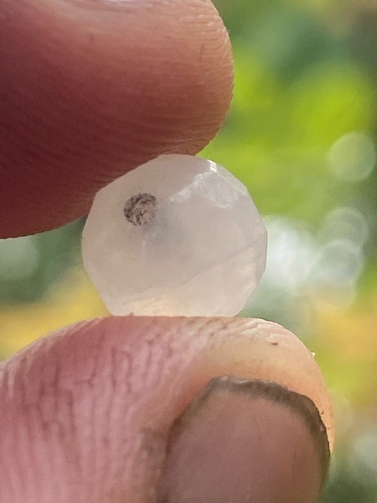 Natural diamond (uncut/rough crystal or heavily included industrial grade diamond bead) - Rough crystal / faceted bead