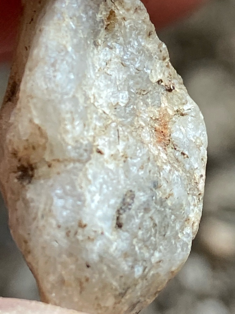 Natural rough mineral, likely quartz or heavily included industrial diamond/bort - Rough, unpolished, irregular pebble or fragment