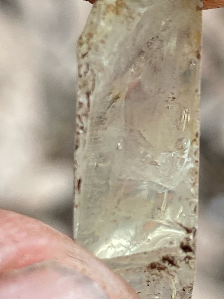 Natural rough diamond crystal - Rough elongated crystal (uncut octahedral/dodecahedral habit with characteristic striations)