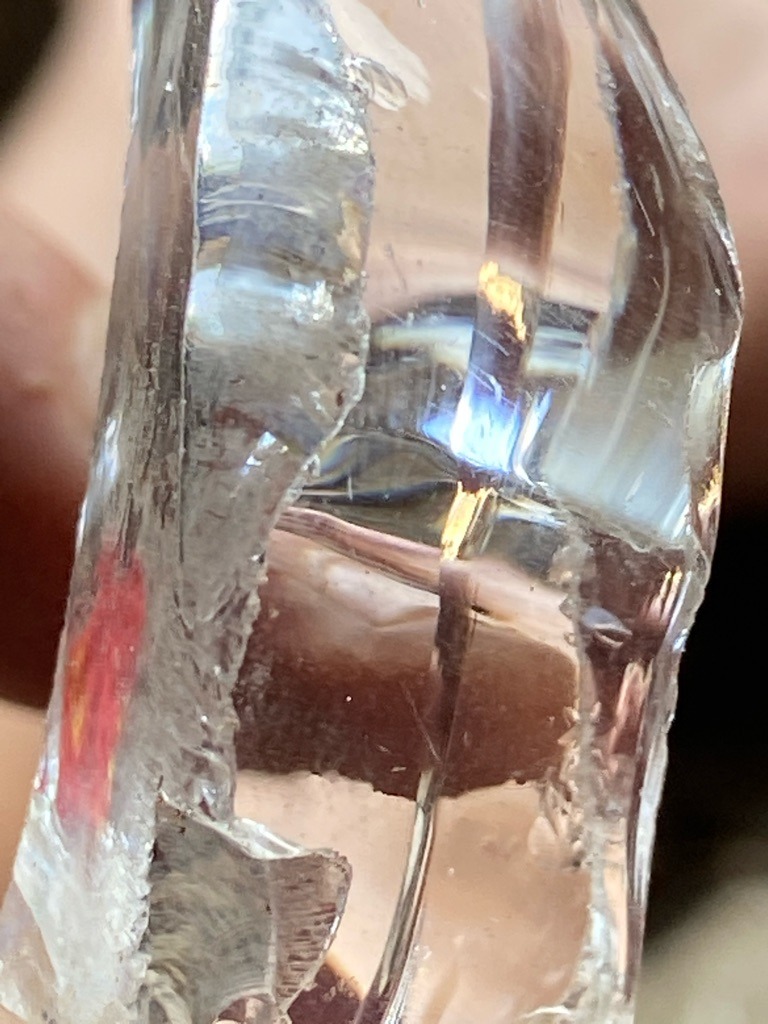 Not a diamond; this specimen appears to be raw quartz crystal or optical glass due to the conchoidal fracture patterns and lack of diamond crystal habit. - Rough / Raw irregular crystal form