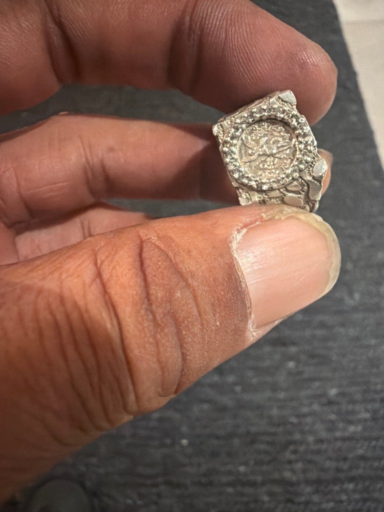 Natural Diamonds (Pavé accent stones surrounding an ancient coin) - Round Brilliant (Single cut or full cut melee)