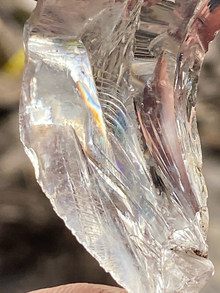 Not a diamond (appears to be rough quartz, glass, or similar mineral crystal with conchoidal fracture) - Rough / Raw Uncut Crystal Fragment