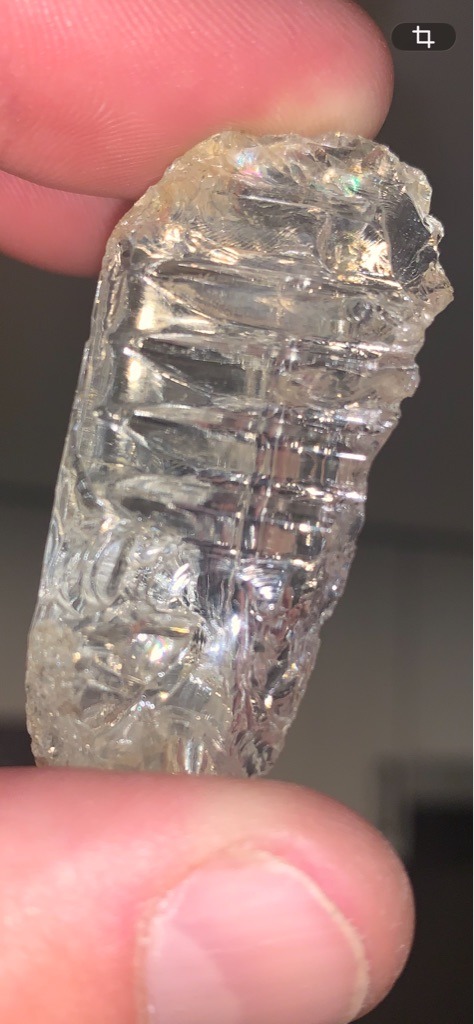 Synthetic Silicon Carbide / Moissanite crystal or industrial abrasive material, not a natural or faceted diamond - Rough crystal / raw irregular prismatic bar