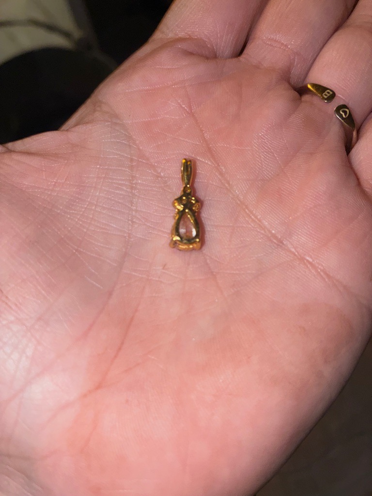 Probable Simulant (e.g., Cubic Zirconia or White Topaz) - Pear / Drop