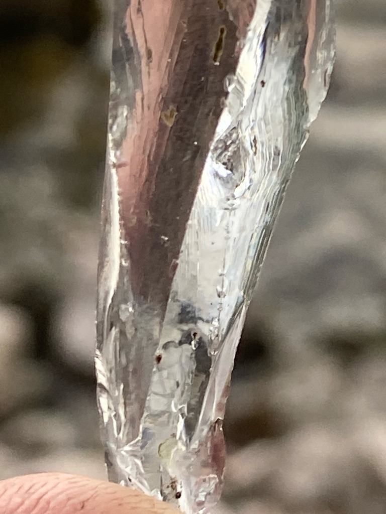 Not a diamond (appears to be an icicle or glass fragment) - Irregular / Rough crystal habit