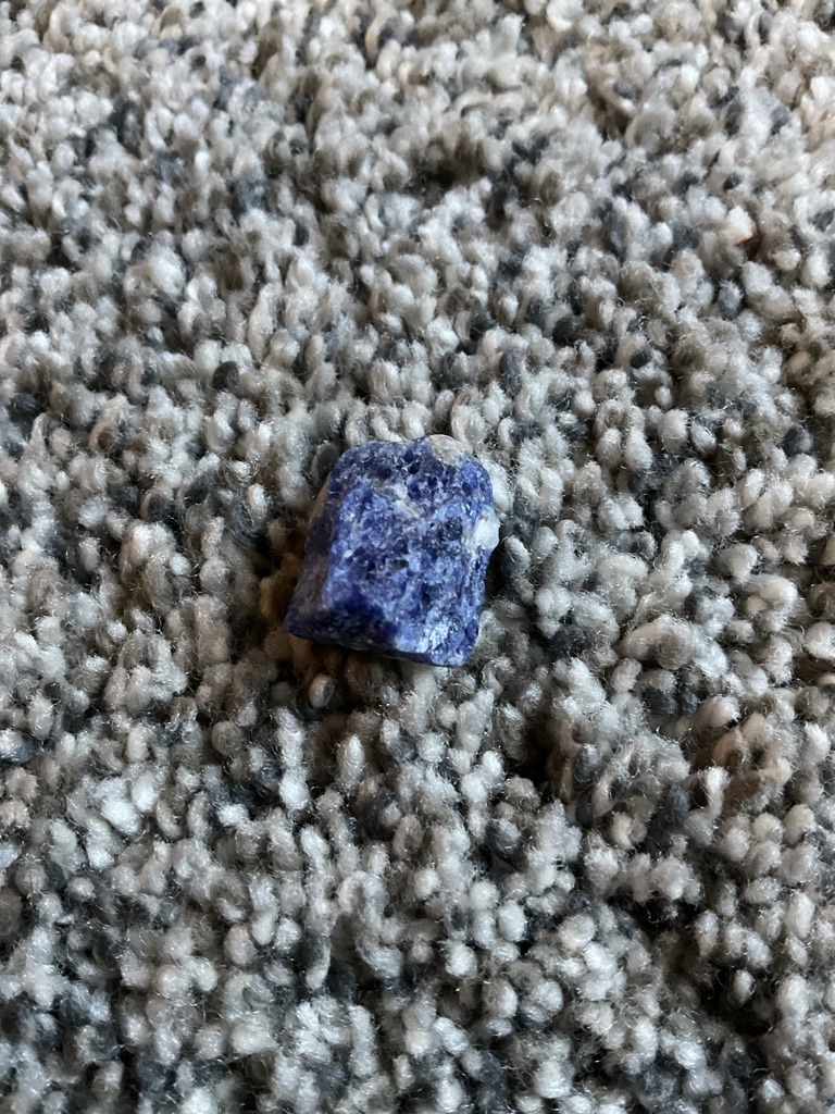 Not a diamond; identified as rough Sodalite or Lapis Lazuli based on crystalline structure and pigmentation. - Rough / Uncut / Natural Crystal Fragment