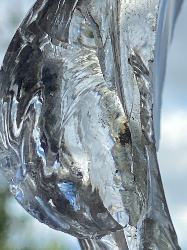 Natural diamond crystal in rough, uncut form (or possibly optical quartz/glass simulation based on the extreme amorphous fracture patterns, but visually consistent with a large rough diamond boulder showing conchoidal fracture) - Rough / Untouched crystal with natural conchoidal fracturing