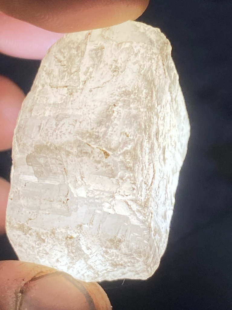 Natural (Rough Mineral Specimen, potentially Quartz or Feldspar rather than gem-quality diamond) - Rough crystal / Irregular uncut form