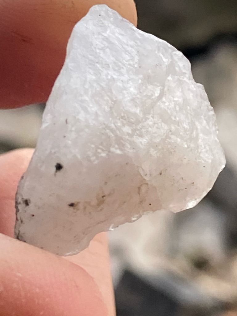 Natural rough mineral (Likely quartz or calcite rather than gem-quality diamond) - Rough crystal / Irregular unpolished chunk