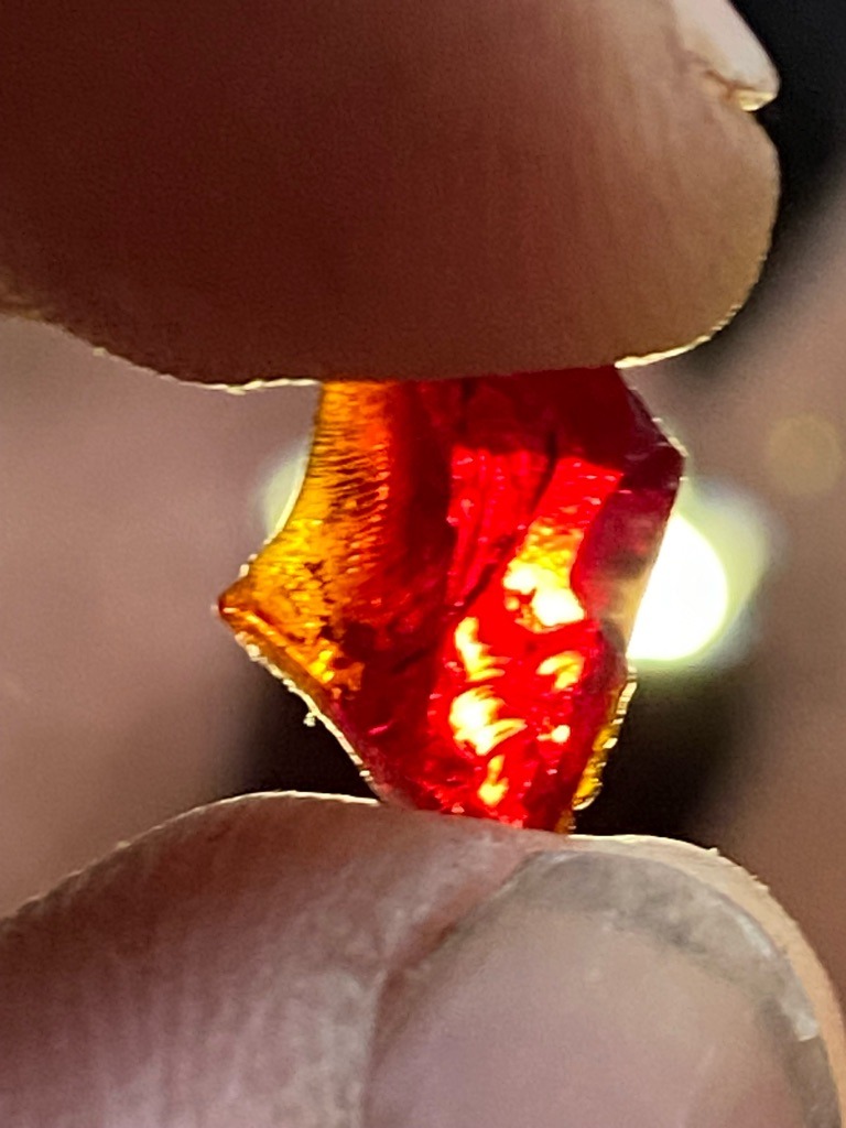 Natural Red Diamond (or potentially treated natural diamond/other red gemstone pending lab test) - Rough / Uncut Crystal Fragment