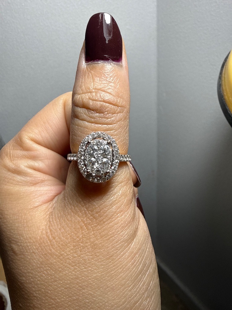 Natural Diamonds (Composite Cluster) - Oval Cluster (comprised of multiple Round Brilliant and Marquise-cut melee)