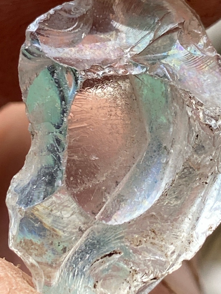 Not a diamond; appears to be raw quartz, glass, or quartz crystal with conchoidal fractures - Raw, uncut, amorphous rough mineral specimen