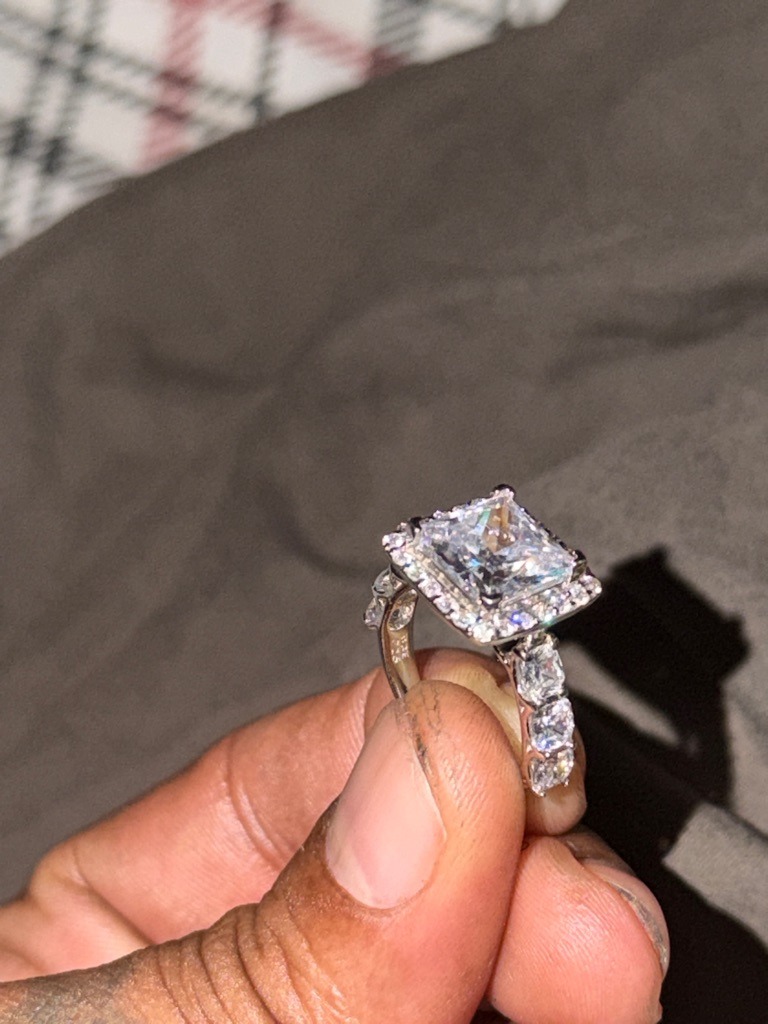 Natural Diamond (or Lab-Grown, requires testing for certainty) - Princess Cut