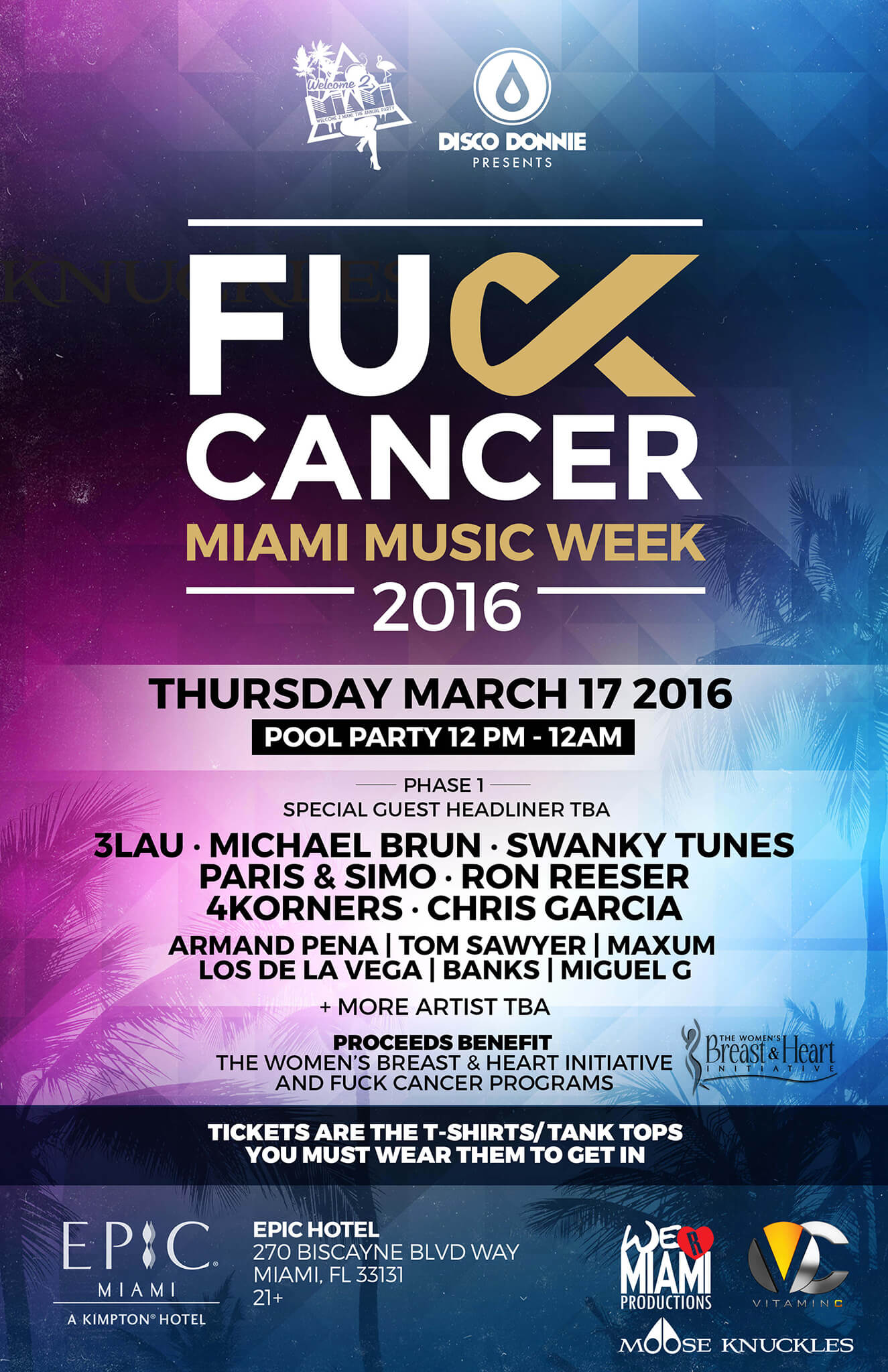 Fuck Cancer Miami Music Week 2016