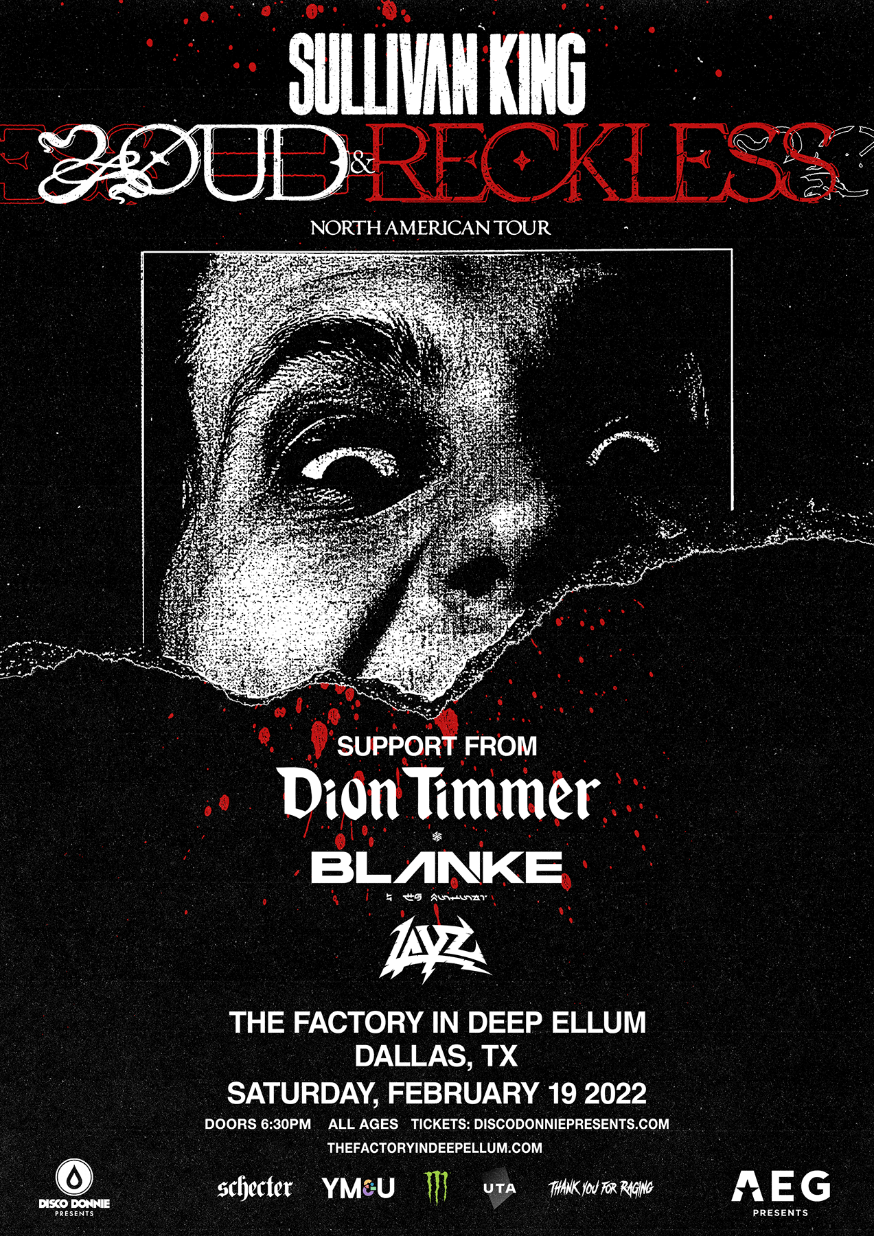 Sullivan King, Dion Timmer, Blanke, Layz at The Factory Dallas