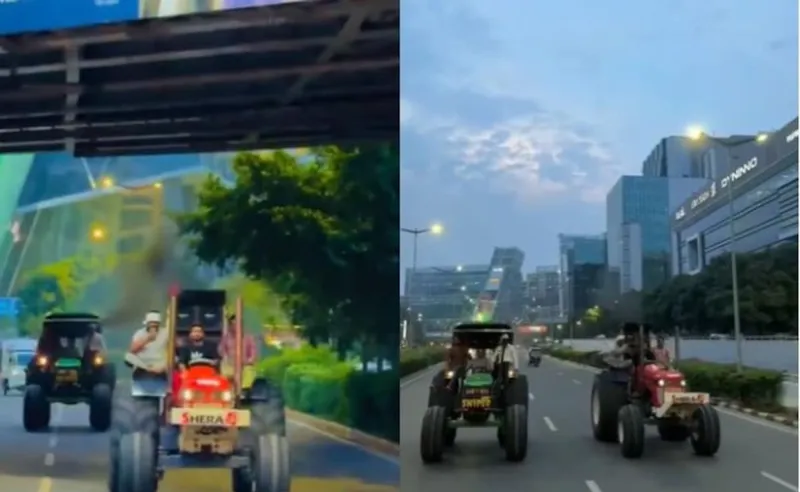 Gurugram: Cyber Hub mein Tractor se Khatarnak Stunt, Police Action!