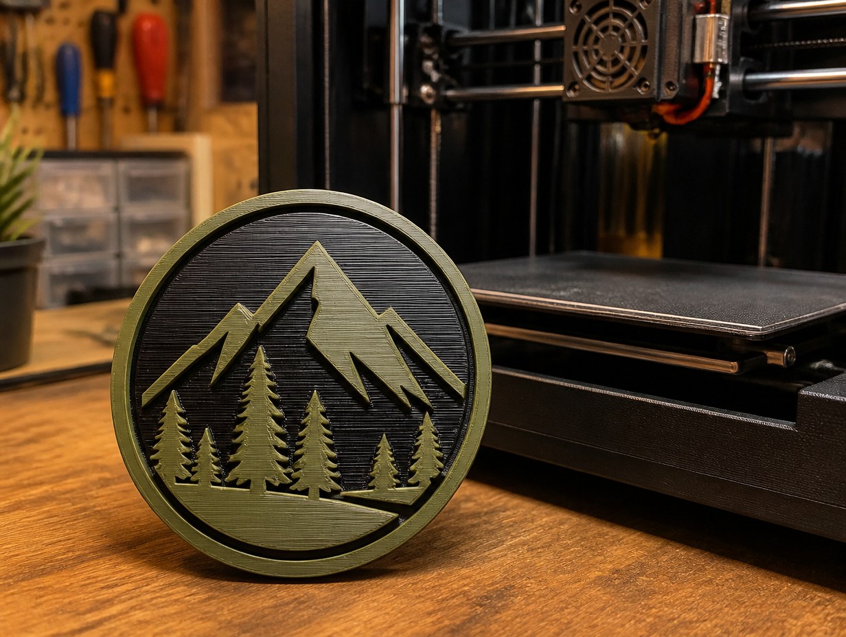 AI-generated 3d printed logo mockup sample