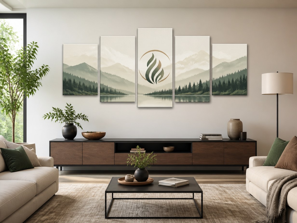 5 Panel Canvas mockup example