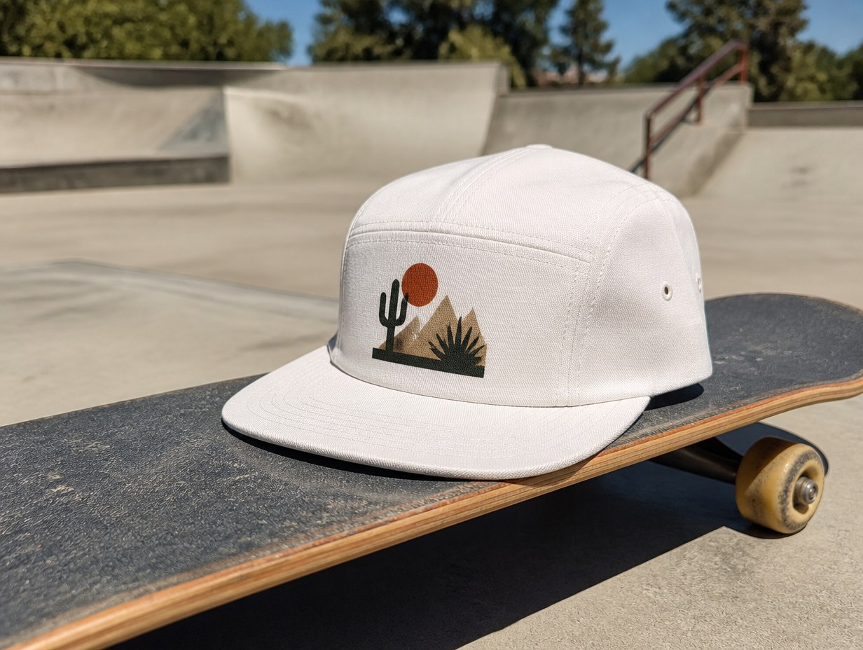 AI-generated 5-panel hat mockup sample