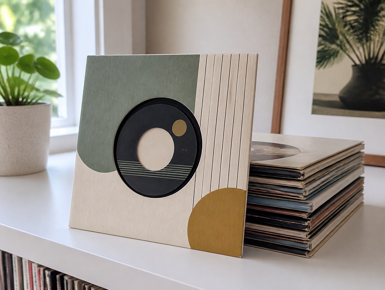 AI-generated 7-inch vinyl record mockup sample