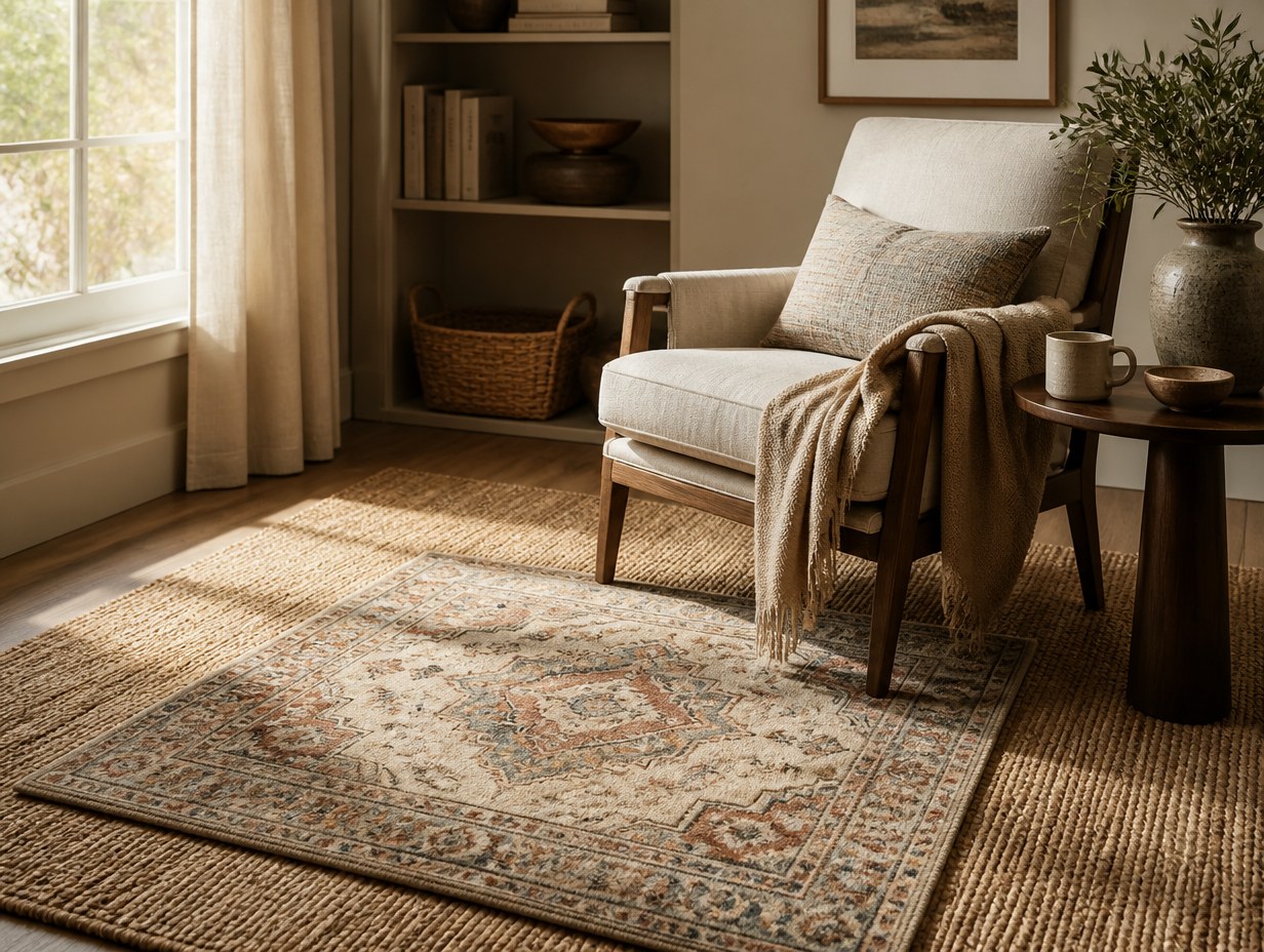 AI-generated accent rug mockup sample