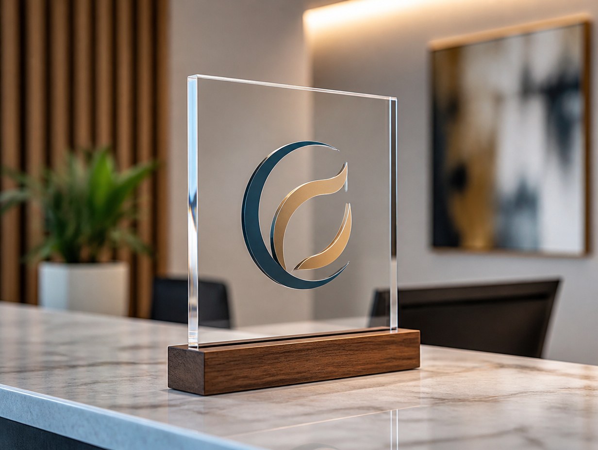 AI-generated acrylic sign mockup sample