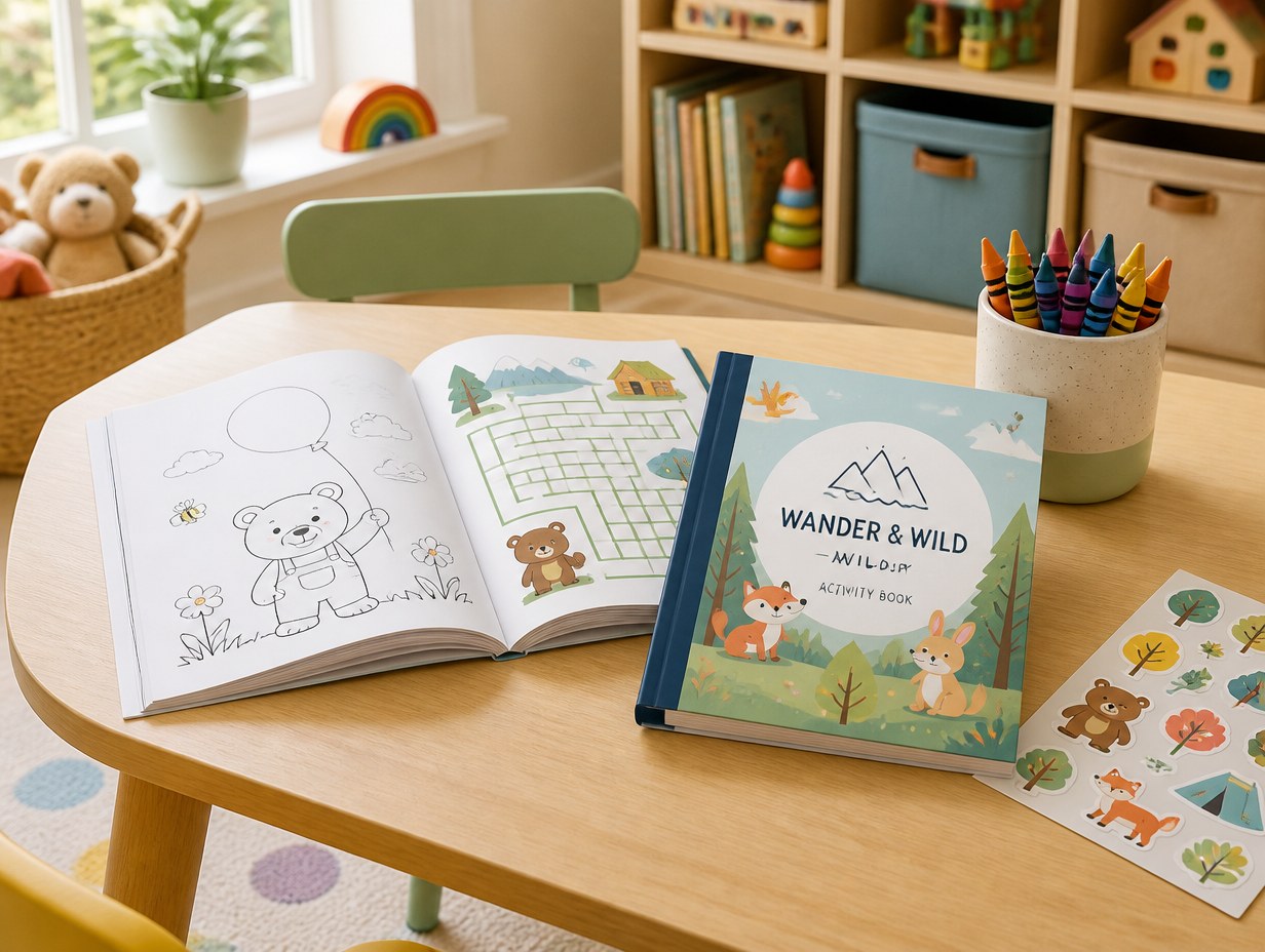 AI-generated activity book mockup sample