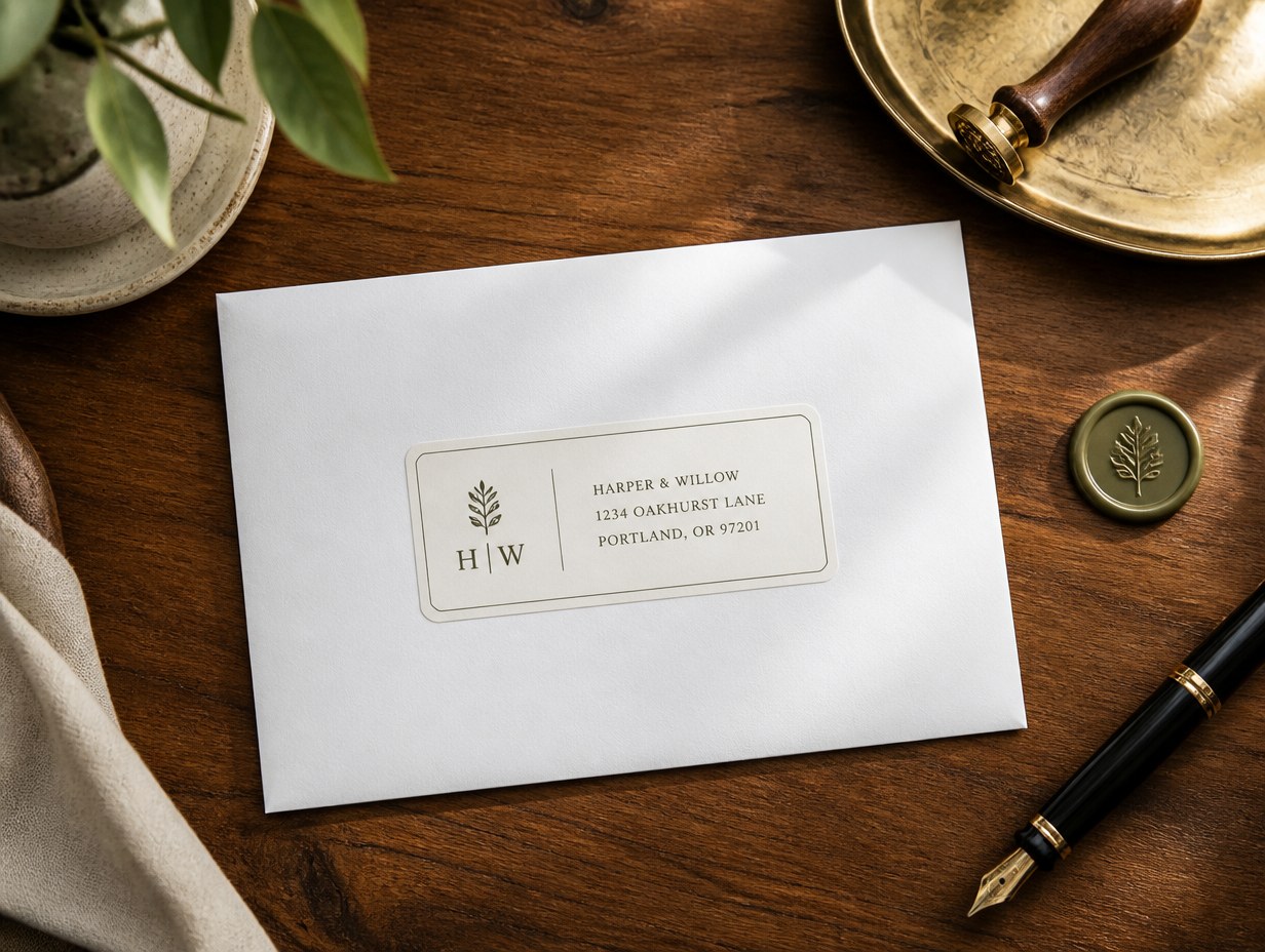 AI-generated address label mockup sample