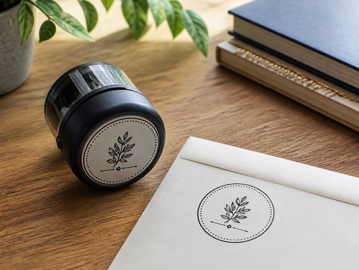 AI-generated address stamp mockup sample