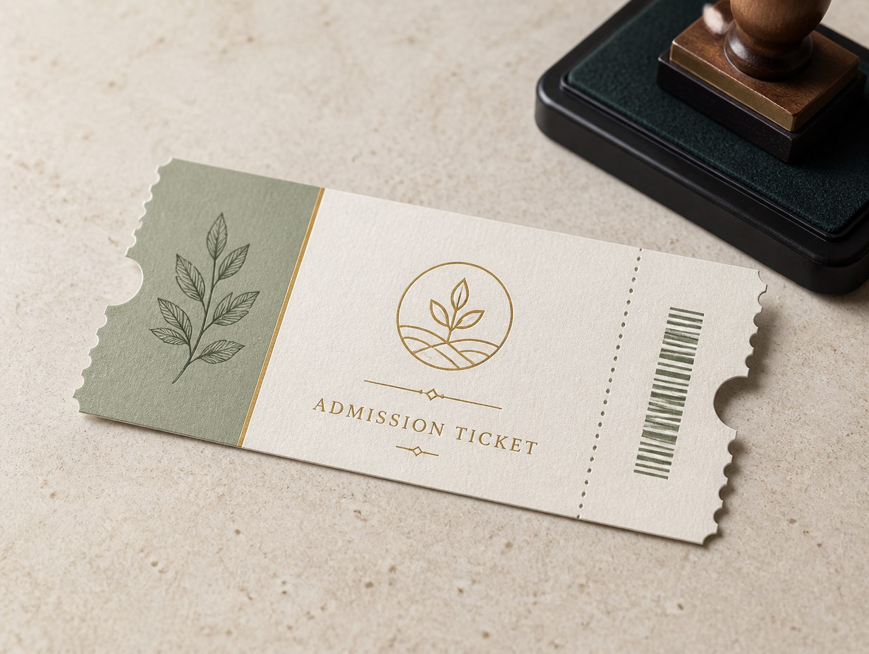AI-generated admission ticket mockup sample