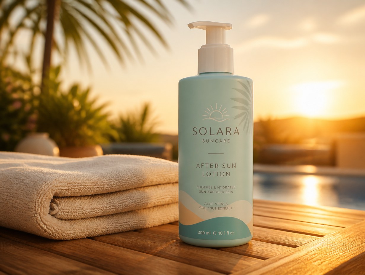 After Sun Lotion Bottle mockup example